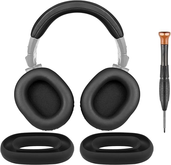 SOULWIT Replacement Kit for ATH M50X, M50XWH, M50XBT, M50XBT2, M50S/LE Headphones, Ear Pads+Headband+Silicone Sweat Cover Protector - Black