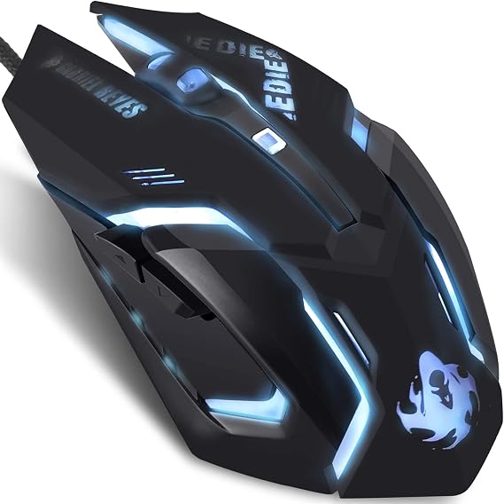 IULONEE Wired Gaming Mouse USB Phone Mice 3200 DPI for Computer Black