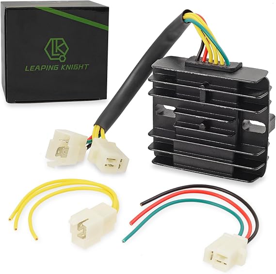 DC 12V Voltage Regulator Rectifier with Plug for 50cc 70cc 90cc 125cc 150cc 200cc 250cc Scooter,6 Pin Regulator Rectifiers