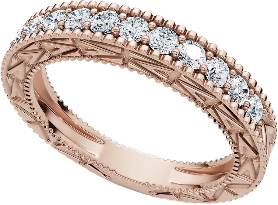 P3 POMPEII3 Pompeii 1/3Ct Diamond Stackable Anniversary Wedding Ring 14k Gold or Platinum Lab Grown (E/F,VS1-VS2)