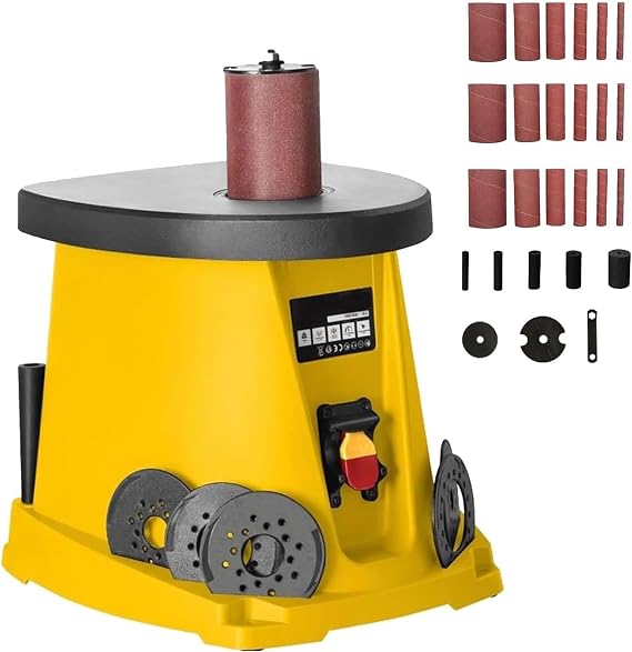 Oscillating Spindle Sander, 450W Desktop Sanding Machine with Sanding Sleeves and Sandpaper, Max Speed 2000 RPM, Ideal for Woodworking