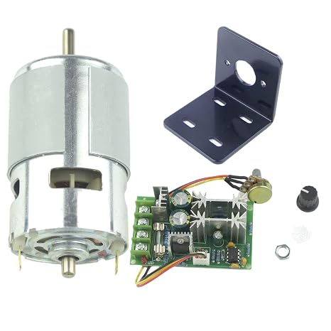 CONQUERALL 775 Motor 12V 8000RPM / 24V 16000RPM High Power DC Motor with Bracket and 20A Speed Controller
