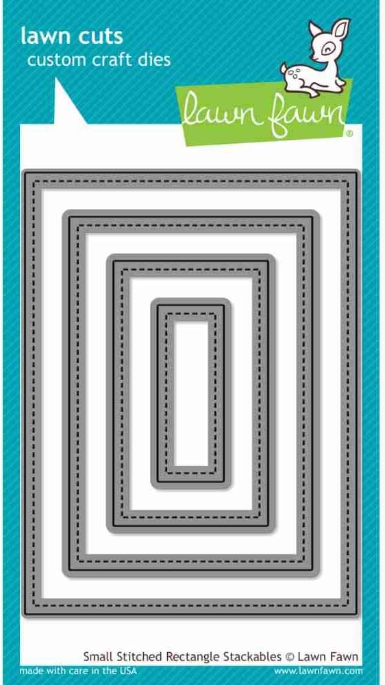 Lawn Fawn Lawn Cuts Custom Craft Die - Small Stitched Rectangle Stackables (LF768)