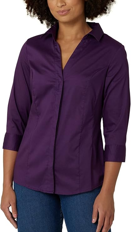 Riders by Lee Indigo Women's Bella Easy Care Quarter Sleeve Woven Shirt