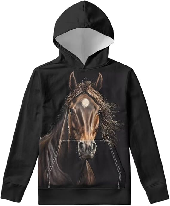 WELLFLYHOM Youth Kids Hoodies for Teens Girls with Pockets Boys Pullover Hooed Sweatshirt Long Sleeve Tops Age 6-16 Years Old