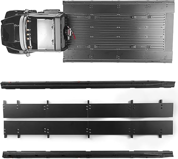 Rear Bucket Flatbed +2" Widening Panels Extension for TRX-6 | Hauler Axial SCX10 1/10 Scale RC Flatbed Truck Car Black Aluminum Alloy Kit