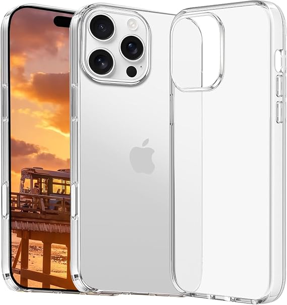 iPhone 16 Pro Max ile Uyumlu Şeffaf ve Sararmaya Dayanıklı Silikon Kılıf, Extra İnce ve Yumuşak Model (iPhone 16 Pro Max)