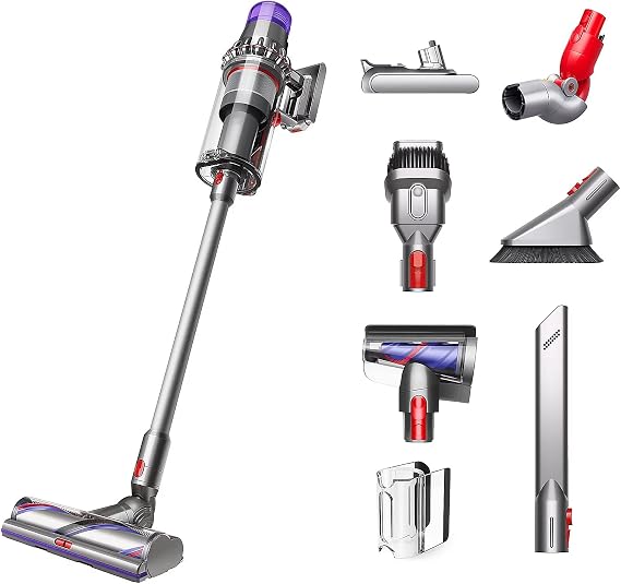 Dyson Outsize Extra Cordless Stick Vacuum, Full-Size bin. Full-Size Cleaner Head - Nickel