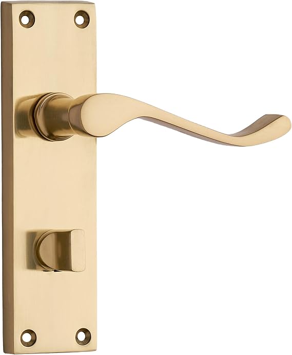 Designer Levers Victorian Scroll Lever Door Handles, Polished Brass, 1 Pair