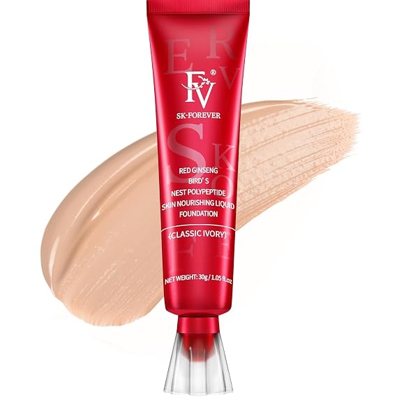 FV Waterproof Liquid Foundation with Matte Finish, Lightweight, Oil-Free, Natural Look Makeup for Combination & Oily Skin, Light to Medium Coverage, Classic Ivory, 1 fl. oz.