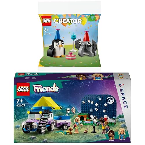 BRICKCOMPLETE Lego Set: 42603 Stargazer Camping Vehicle & 30667 Animal Birthday Party
