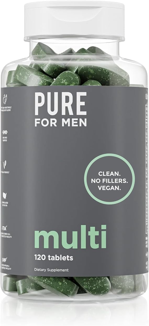 Pure for Men Multivitamin Supplement for Men, Energy & Mood (120 Tablets)
