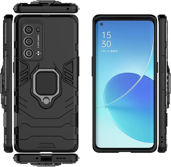Case for Oppo Reno 6 Pro+ 5G Case Cover,Magnetic Car Mount Bracket Shell Case for Oppo Reno 6 Pro+ 5G PENM00 Case Black