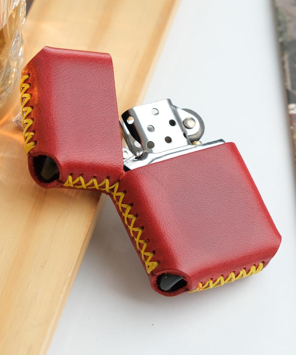 Taraftar Benzinli Çakmak Hakiki Deri Kılıflı El Yapımı Zippo Tarzı Çakmak - Sarı Kırmızı - Sarı Lacivert- Siyah Beyaz - Bordo Mavi SARI-KIRMIZI