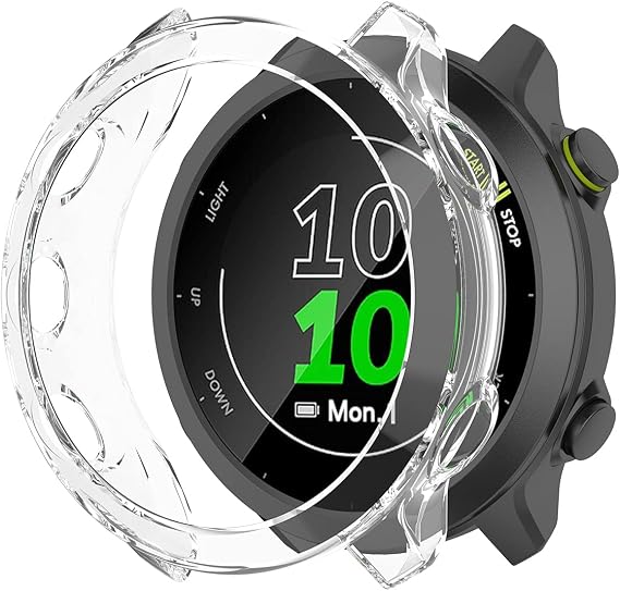 Compatible with Garmin Forerunner 55 Smartwatch Soft TPU Shockproof Case Protective Cover Bumper Protector (Clear 1Pack)