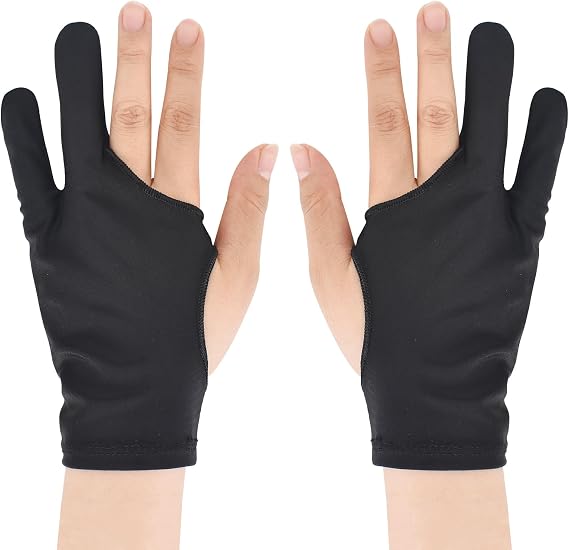 Artist Glove For Graphics Drawing Tablet,Drawing Glove,Glove For Drawing On A Graphic Display,Glove Artist Two Finger,Glove For Graphic Tablet,Art Creation And Ipad Pro Pencil