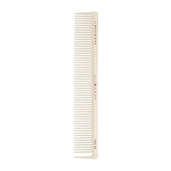Cricket Silkomb Pro-25 Multi Purpose Hair Cutting Comb - Silicone-Injected, Seamless Teeth with Dual Tooth Pattern for Precision Cutting, Styling, Ideal for All Hair Types