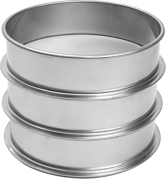 3pcs Pollen Sifter, Dry Sift Screen for Hash, Stackable Round Stainless Steel Extractor Set, 25, 45, 75 Micron Screens, Assorted Silver Fine Mesh Strainer, Shifting Pan, 6.4" x 1.9", New