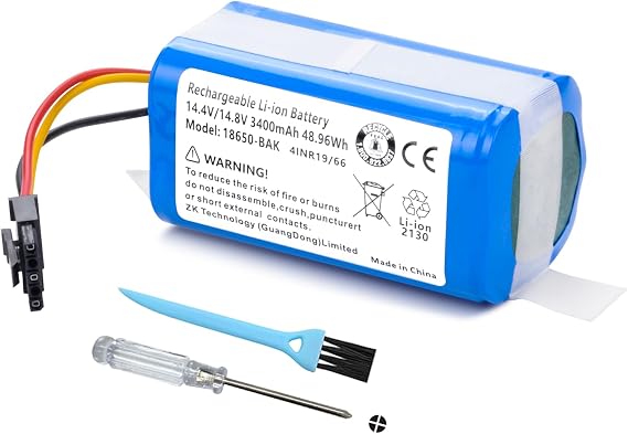 3400mAh Vacuum Cleaner Battery Replacement for Eufy L50/ L50 SES, Eufy L60/ L60 SES, Eufy L60 Hybrid/Eufy L60 Hybrid SES Series Robot Vacuum Cleaner PN: Eufy AK330 T2265 14.4V 48.96Wh