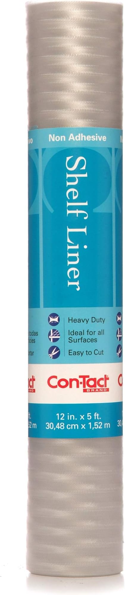 Con-Tact Brand Shelf Liner, Elegant and Textured Drawer Liner, Non-Adhesive and Durable Liner, 20" x 5', Clear Diamonds