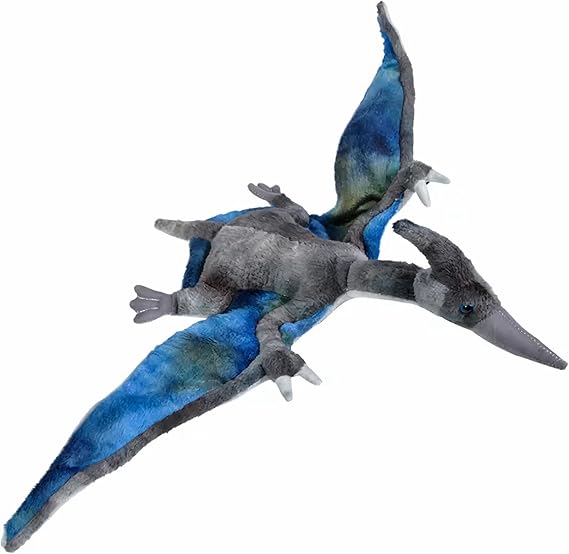 13.5 In ANIMAL DEN PTERANODON - PC | Soar into prehistoric adventures with this soft 13.5-inch Pteranodon plush featuring colorful blue-gray wings.