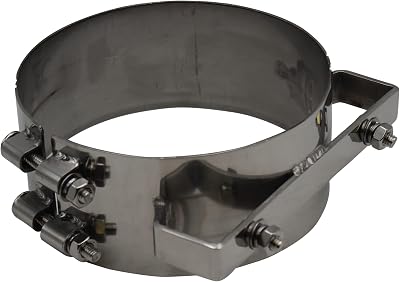 8 Exhaust Clamp Wide Band Polished Stainless Steel