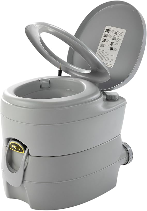 JAXPETY Portable Camping Toilet, 5.3 Gallon Cassette Toilet w/Detachable Holding Tank,Sealing Slide Valve for RV,Camp,Boat,Truck,Hospital