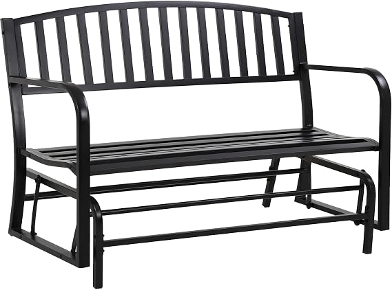Patio Glider Bench Garden Bench for Patio Outdoor Bench Metal Bench Park Bench Cushion for Yard Porch Work Entryway