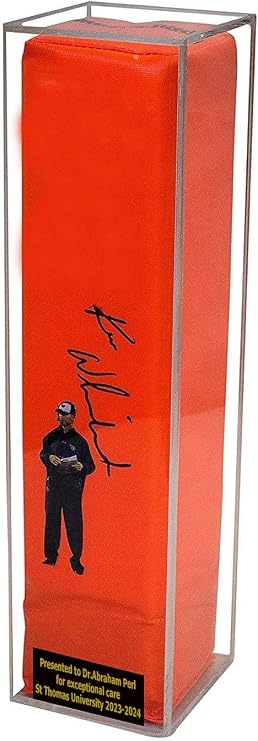 Better Display Cases - Clear Acrylic Football End Zone Pylon Display Case with Custom Nameplate - Removable Back, Vertical or Horizontal Stand - Protect and Showcase Your Memorabilia (A021)
