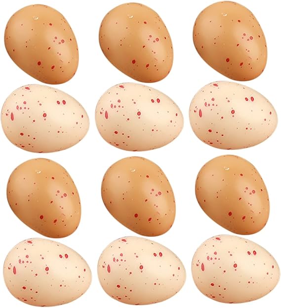 20Pcs Mini Faux Speckled Bird Eggs 0.82In Artificial Chicken Eggs for Easter Decor DIY Spring Vase Fillers Home Office Display