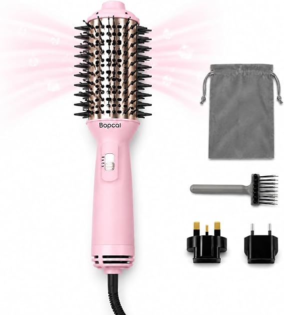 Travel Hair Dryer Brush, Dual Voltage 100V-240V Blow Dryer Brush