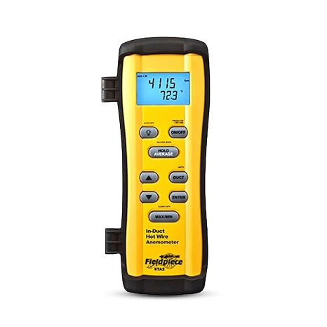 Fieldpiece STA2 in-Duct Hot Wire Anemometer for HVAC Airflow Measurement - CFM, Air Velocity & Temperature - 38" Telescoping Probe - Hands-Free Air Balancing Tool