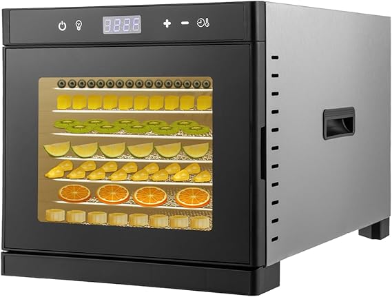 Food Dehydrator Machine, 8-Tray Stainless Steel Food Dryer, 24H Timer and Temperature Control (95-167F), 700W Dehydrators for Food and Jerky, Herbs, Fruit, Dog Treats