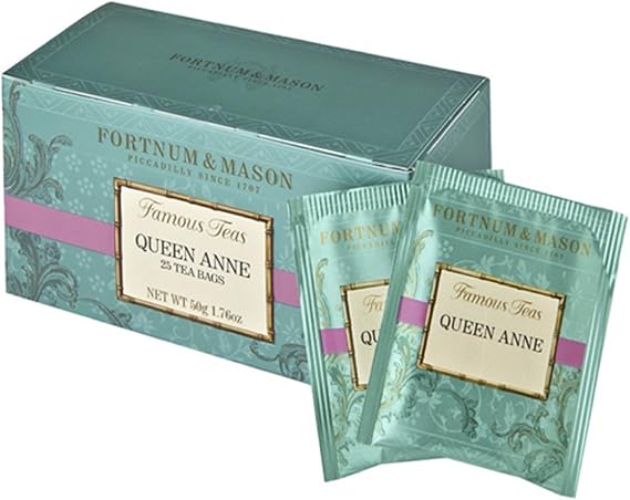 FORTNUM & MASON, Queen Anne Blend, 25 Tea Bags | Cellophane Sealed Box | Enveloped Teabags
