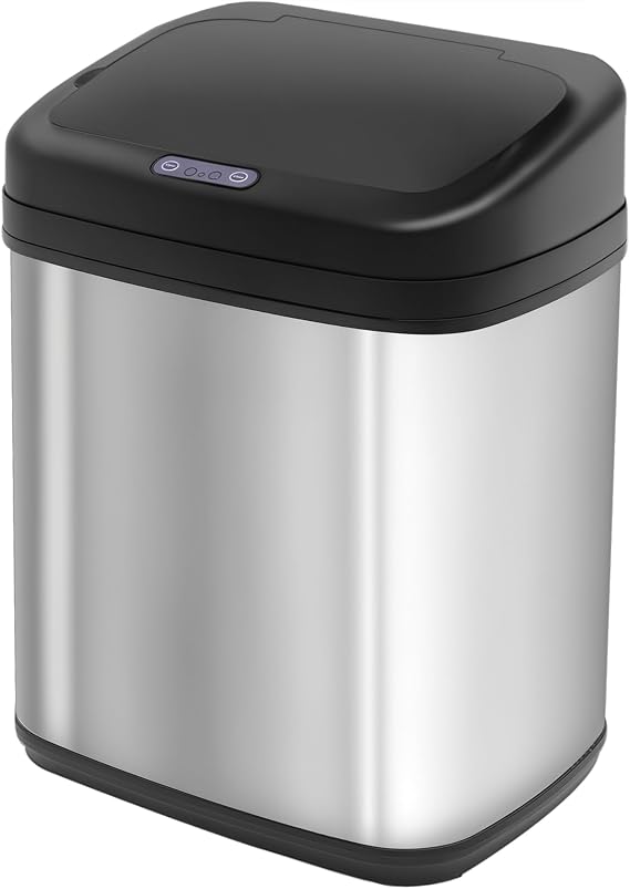 HOMCOM 20L Automatic Sensor Dustbin Waste Bin Stainless Steel 33*25*42.5CM