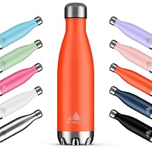 Mont-Clair H2O Stainless Steel Water Bottle, Vacuum Insulated - BPA Free, 12h Hot & 24h Cold Drinks, Metal Water Bottle 500ML Leakproof, Ideal for Adult, Kids, Running - Orange