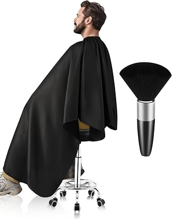 ULG Professional Hair Cutting Cape with Neck Duster Brush Waterproof Extra Large Size Salon Barber Cape Haircut Cape for Men