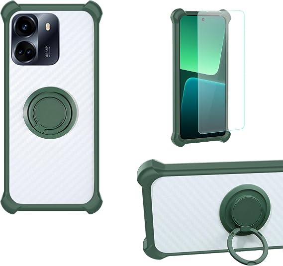 bojioderf Case Compatible for Benco V91 Phone Case Cover PC backplane + Silicone Soft Frame Cover [360 Metal Ring, Magnetic Car Mount] CSKB-LV