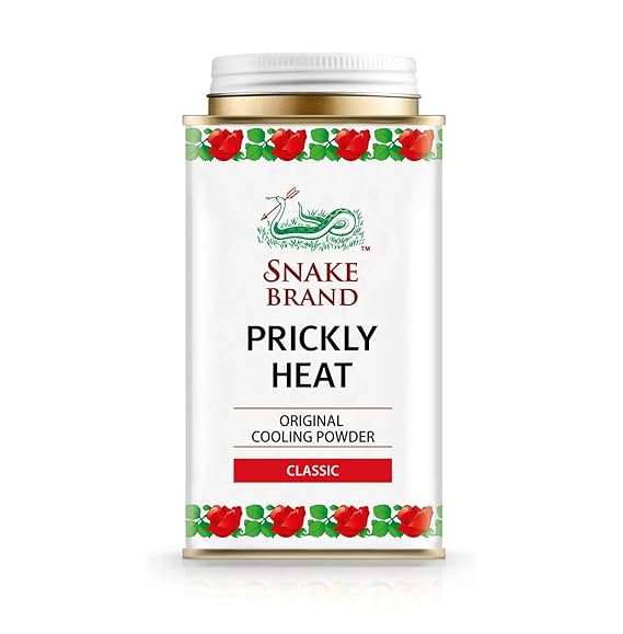 Snake Brand Prickly Heat Cooling Powder for Everyday Use - Anti-Chafing, Heat Rash Relief, Absorbs Sweat, Classic Original Scent (4.9 Oz / 140g)