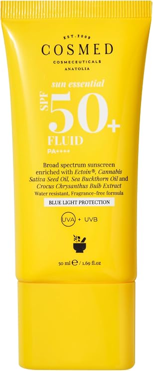 Cosmed Tüm Cilt Tipleri İçin Suya Dayanıklı SPF50+ Güneş Kremi - Fluid SPF50+ 50 ml