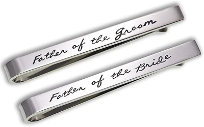 Melix Home Father of The Groom Father of The Bride Gifts Tie Clip Wedding Tie Clip Set Stainless Steel Tie Bar Wedding Party Day Present for Man