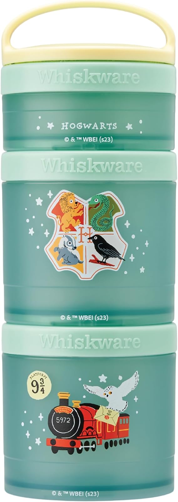 Whiskware Harry Potter Snack Containers, 3 Stackable Snack Cups, Hogwarts