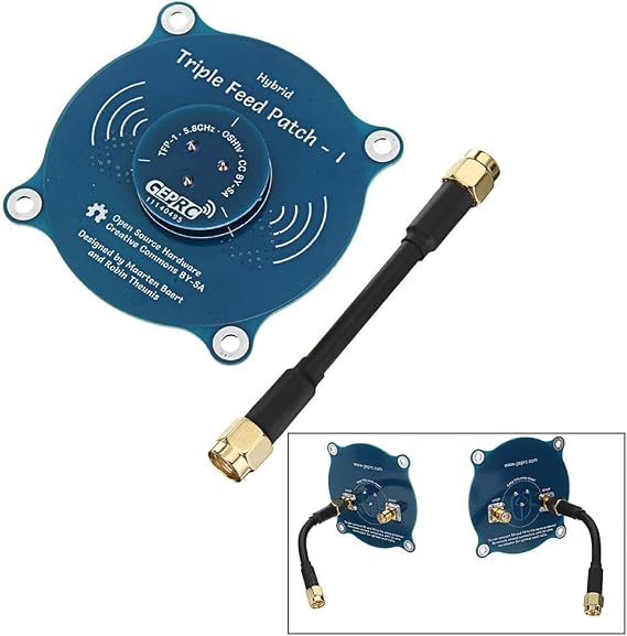 5.8G Triple Feed High Gain Pagoda Directional Patch Antenna for FPV Goggle
