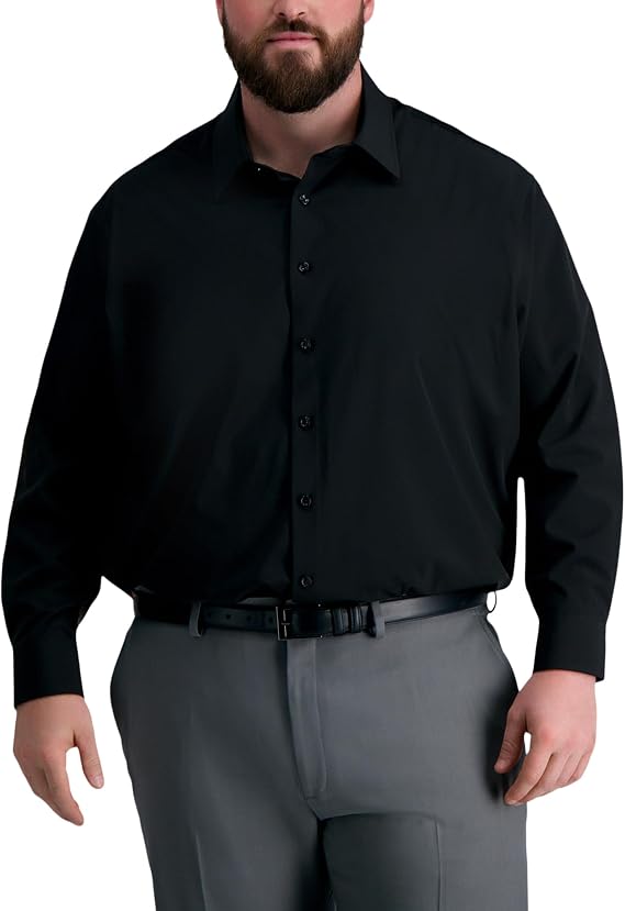Haggar Mens Smart Wash Classic Fit Comfort Stretch Dress Shirt- Big & Tall Sizes