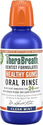 TheraBreath Healthy Gums Mouthwash, Mint, Antigingivitis, 1 Pack 16 Fl Oz