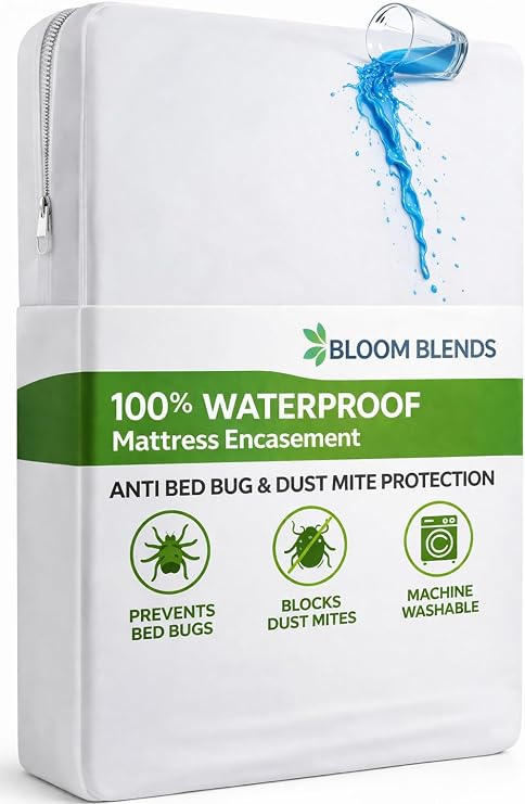 Anti Bed Bug Mattress Protector – 100% Waterproof & Breathable Cover with 3-Sided Zipper | Bed Bug & Dust Mite Proof | Total Encasement, Fits Single, Double, King, Super King | 30cm Deep (Single)