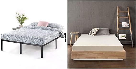 Best Price Mattress 14 Inch Metal Platform Beds w/Heavy Duty Steel Slat Mattress Foundation (No Box Spring Needed), 6 Inch Memory Foam Mattress Twin