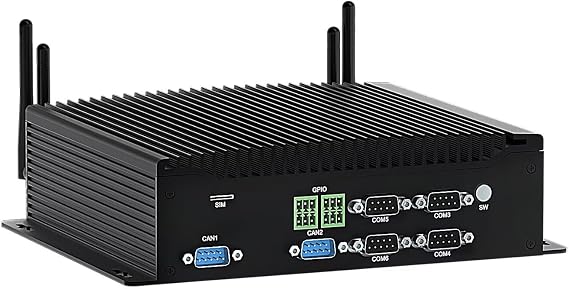 WEIDIAN Industrial PC Fanless Mini PC Win 11 Pro Core i7-10510U 8GB RAM 256GB SSD, Industrial Computer 2x CAN Bus, 6x COM RS232/422/485, GPIO, 4K 3xDisplay(HD+EDP+Type-C) 2Lan 8USB WiFi6&BT5.2