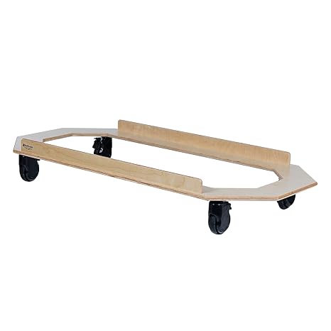 Wood Design Toddler Naptime Cot Carrier, Daycare, Preschool and Nursery Portable Nap Cots Carrier for Kids Stackable Cots [ Fully Assembled with Locking Caster]
