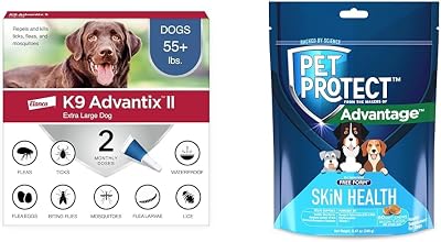 Bundle of K9 Advantix II XL Dog | 2-Mo Supply  Pet Protect Skin Health Soft Chews for Dogs, 60 Count